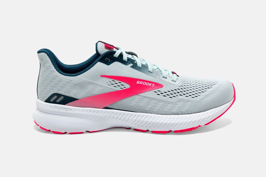 Launch 8 Road Brooks Running Shoes NZ Womens - Grey/Pink - NPTVHJ-596